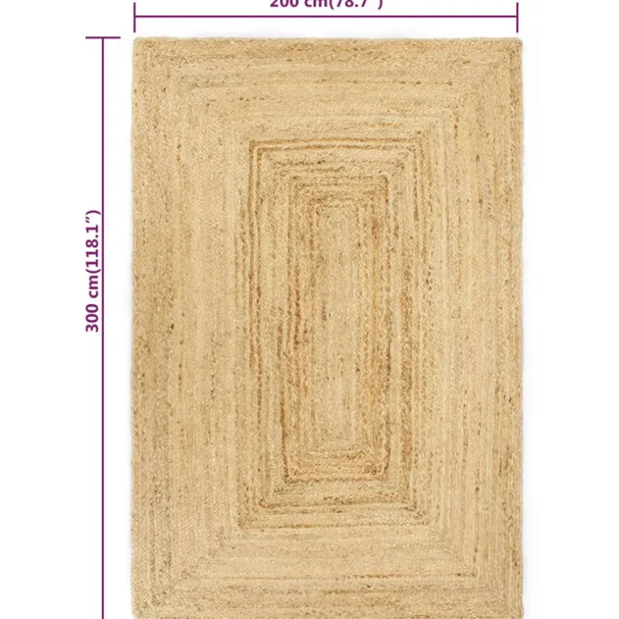 Jute Vloerkleden-vidaXL - Vloerkleed - Bruin - Jute - 200 x 300 cm