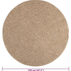 vidaXL - Vloerkleed - Bruin - Polypropyleen - Ø 120 cm