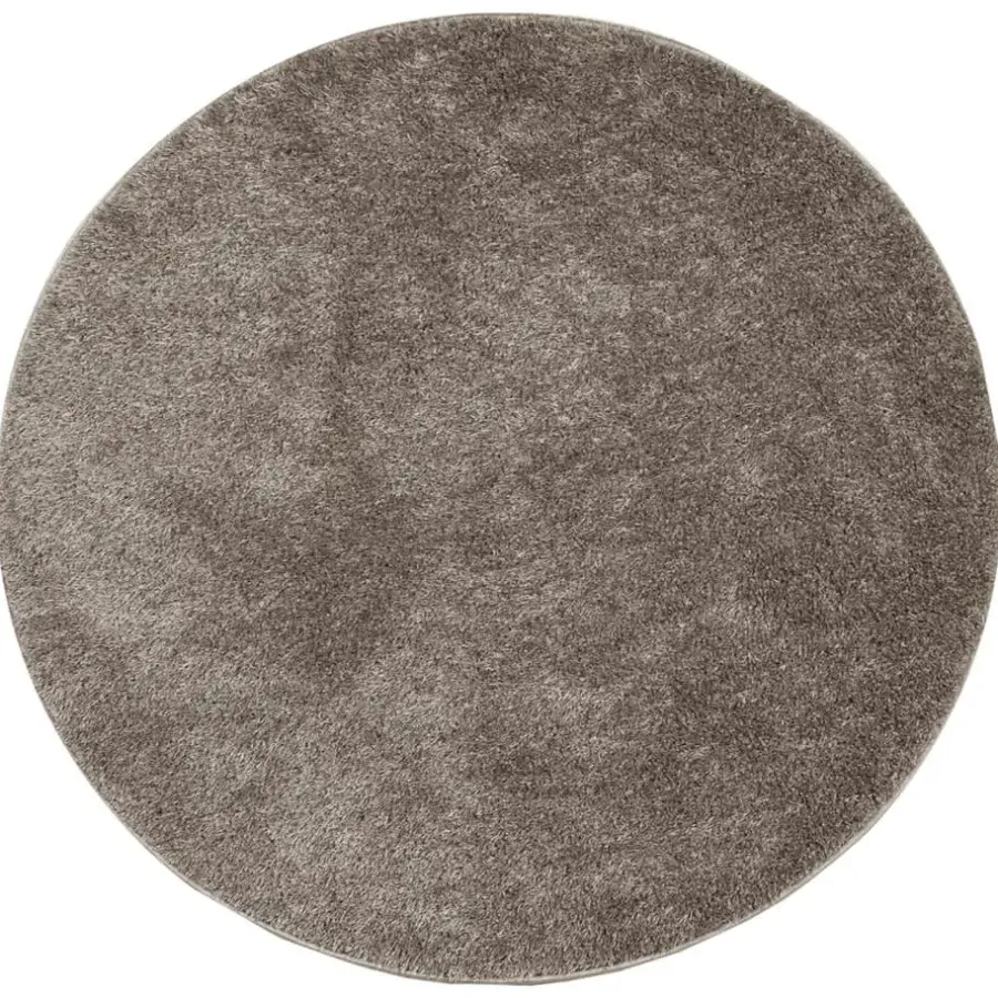 Hoogpolige Vloerkleden|Ronde Vloerkleden-vidaXL - Vloerkleed - Grijs - Polyester - Ø 160 cm