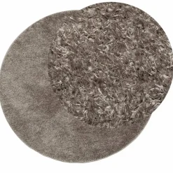 Hoogpolige Vloerkleden|Ronde Vloerkleden-vidaXL - Vloerkleed - Grijs - Polyester - Ø 160 cm