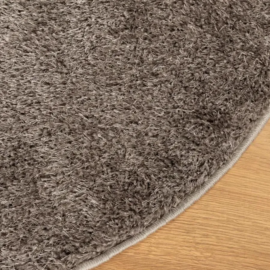 Hoogpolige Vloerkleden|Ronde Vloerkleden-vidaXL - Vloerkleed - Grijs - Polyester - Ø 160 cm