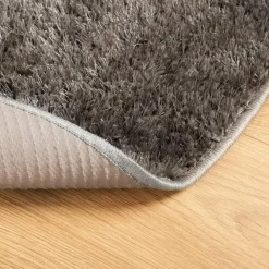 Hoogpolige Vloerkleden|Ronde Vloerkleden-vidaXL - Vloerkleed - Grijs - Polyester - Ø 160 cm