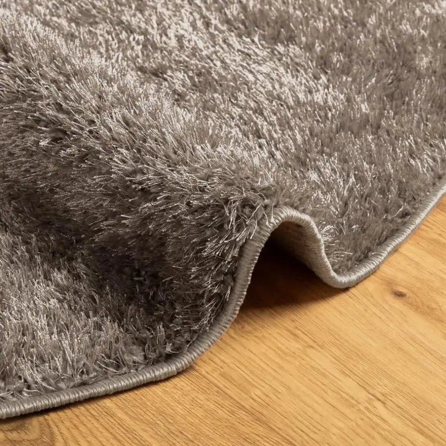 Hoogpolige Vloerkleden|Ronde Vloerkleden-vidaXL - Vloerkleed - Grijs - Polyester - Ø 160 cm
