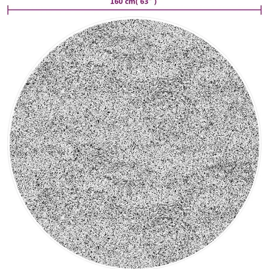 Hoogpolige Vloerkleden|Ronde Vloerkleden-vidaXL - Vloerkleed - Grijs - Polyester - Ø 160 cm