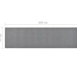 Tapijtlopers En Keukenlopers-vidaXL - Vloerkleed - Grijs - Polypropyleen - 80 x 300 cm