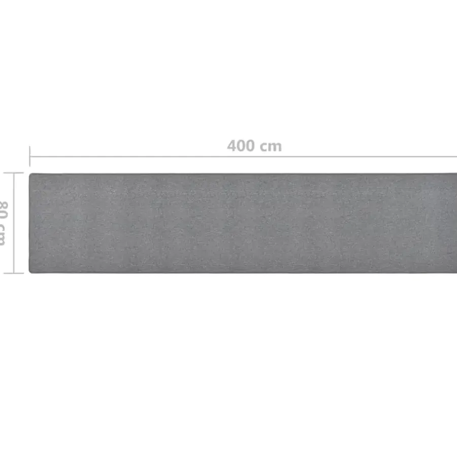 vidaXL - Vloerkleed - Grijs - Polypropyleen - 80 x 400 cm