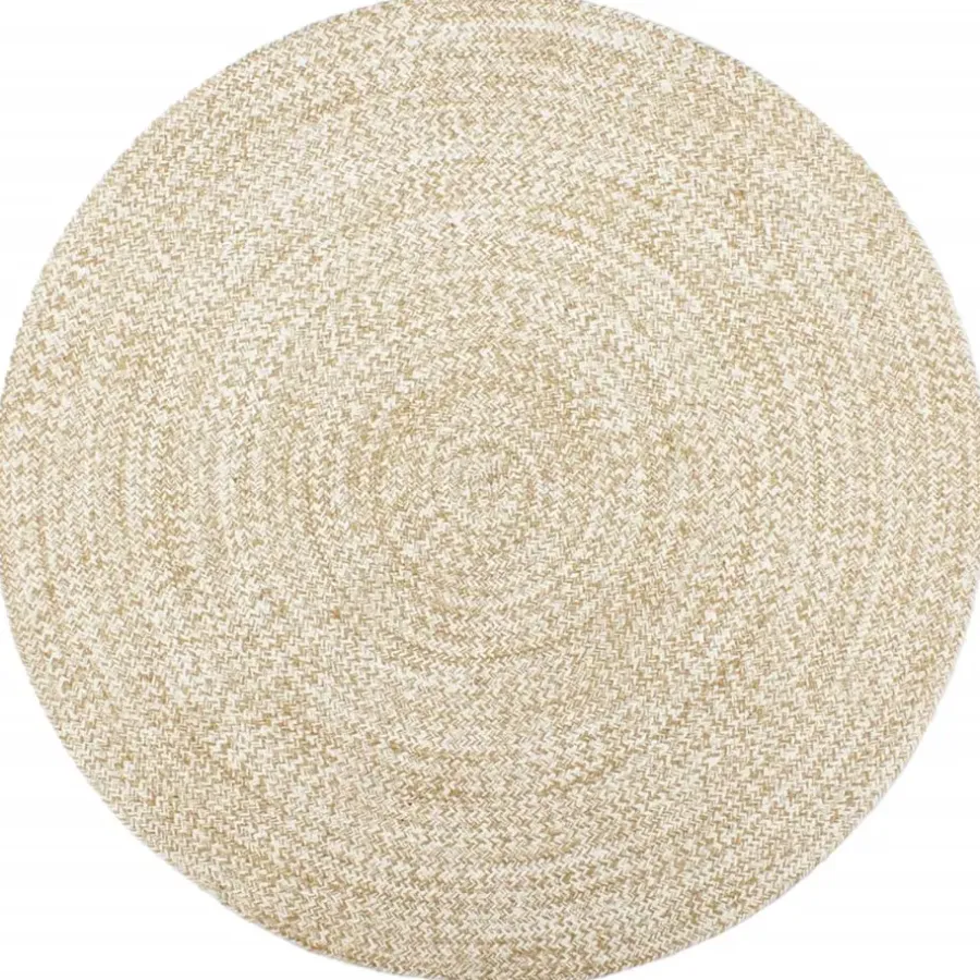 Jute Vloerkleden|Ronde Vloerkleden-vidaXL - Vloerkleed - Wit - Jute