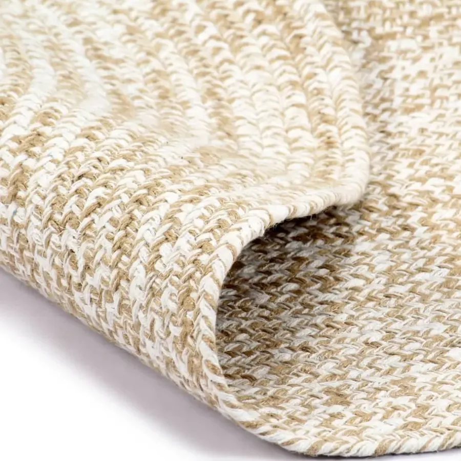 Jute Vloerkleden|Ronde Vloerkleden-vidaXL - Vloerkleed - Wit - Jute