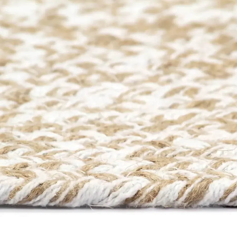 Jute Vloerkleden|Ronde Vloerkleden-vidaXL - Vloerkleed - Wit - Jute