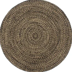 Jute Vloerkleden|Ronde Vloerkleden-vidaXL - Vloerkleed - Zwart - Jute