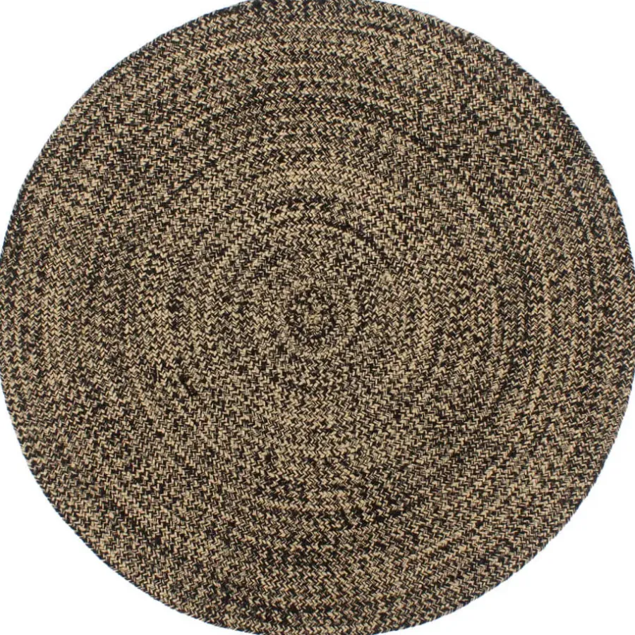 Jute Vloerkleden|Ronde Vloerkleden-vidaXL - Vloerkleed - Zwart - Jute