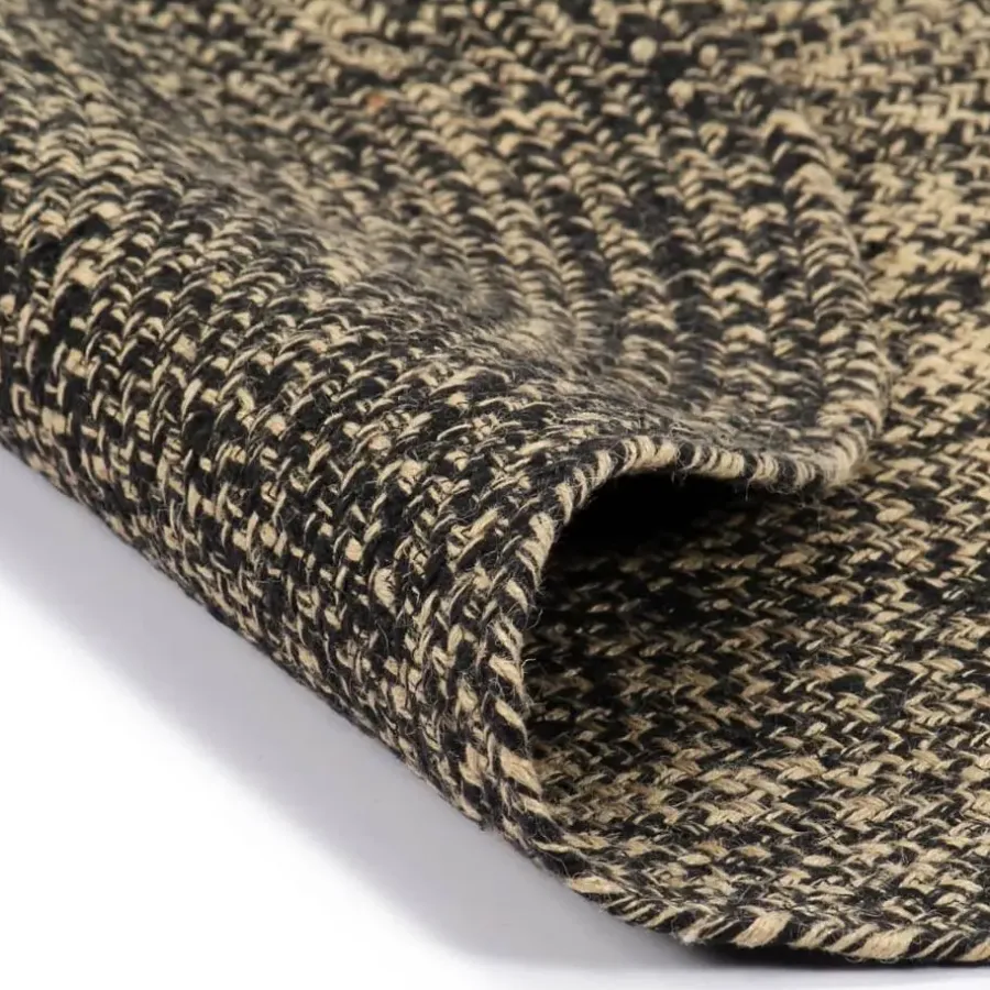 Jute Vloerkleden|Ronde Vloerkleden-vidaXL - Vloerkleed - Zwart - Jute