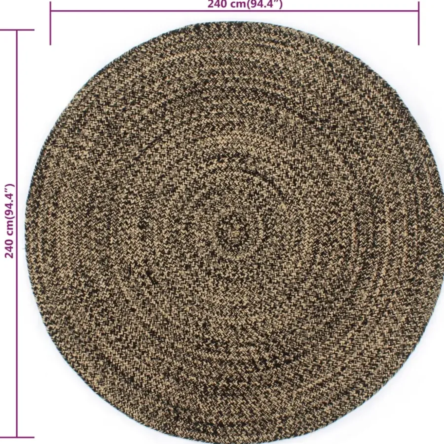 Jute Vloerkleden-vidaXL - Vloerkleed - Zwart - Jute