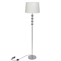 Staande Lampen-vidaXL - Vloerlamp - Wit - Chrome