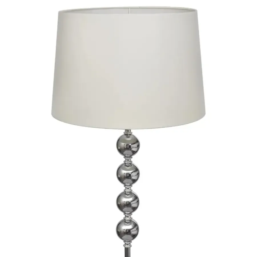 Staande Lampen-vidaXL - Vloerlamp - Wit - Chrome