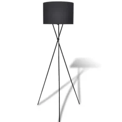 vidaXL - Vloerlamp - Zwart - Stof