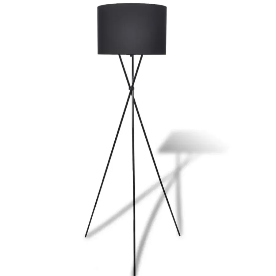 vidaXL - Vloerlamp - Zwart - Stof