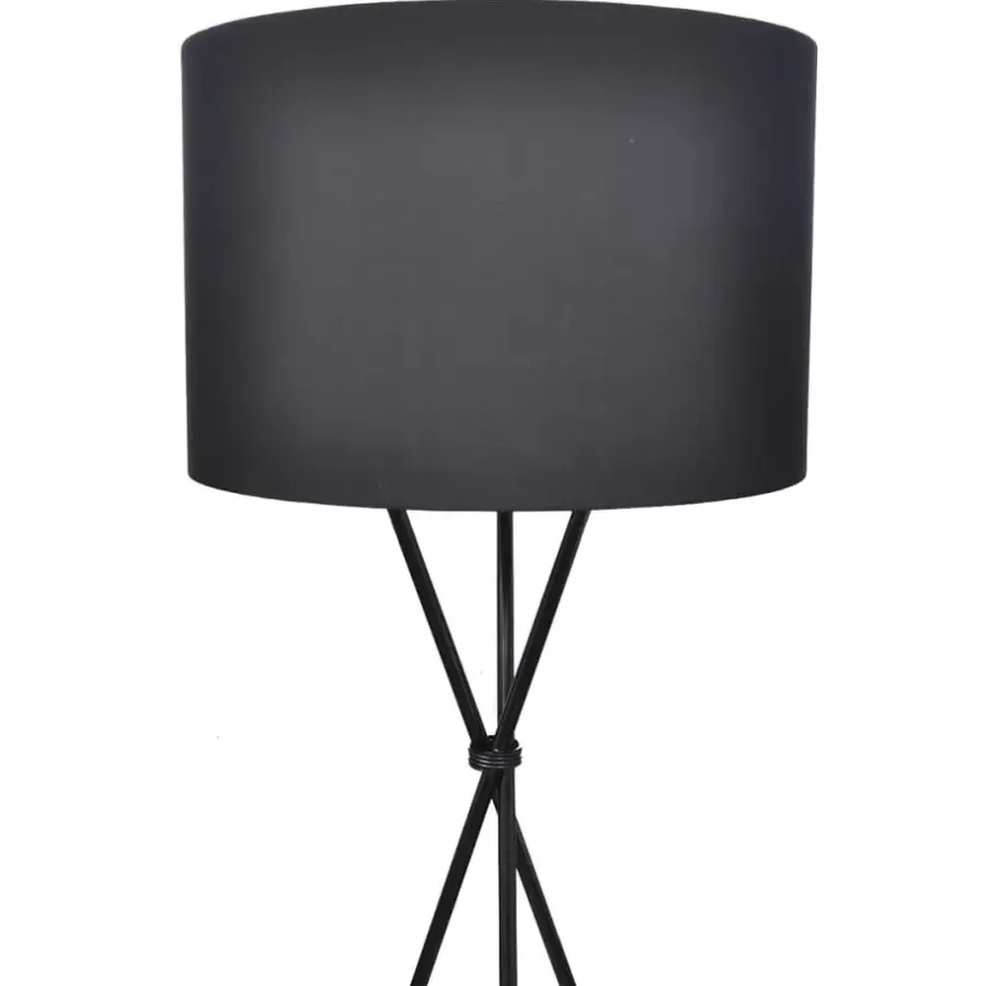 vidaXL - Vloerlamp - Zwart - Stof