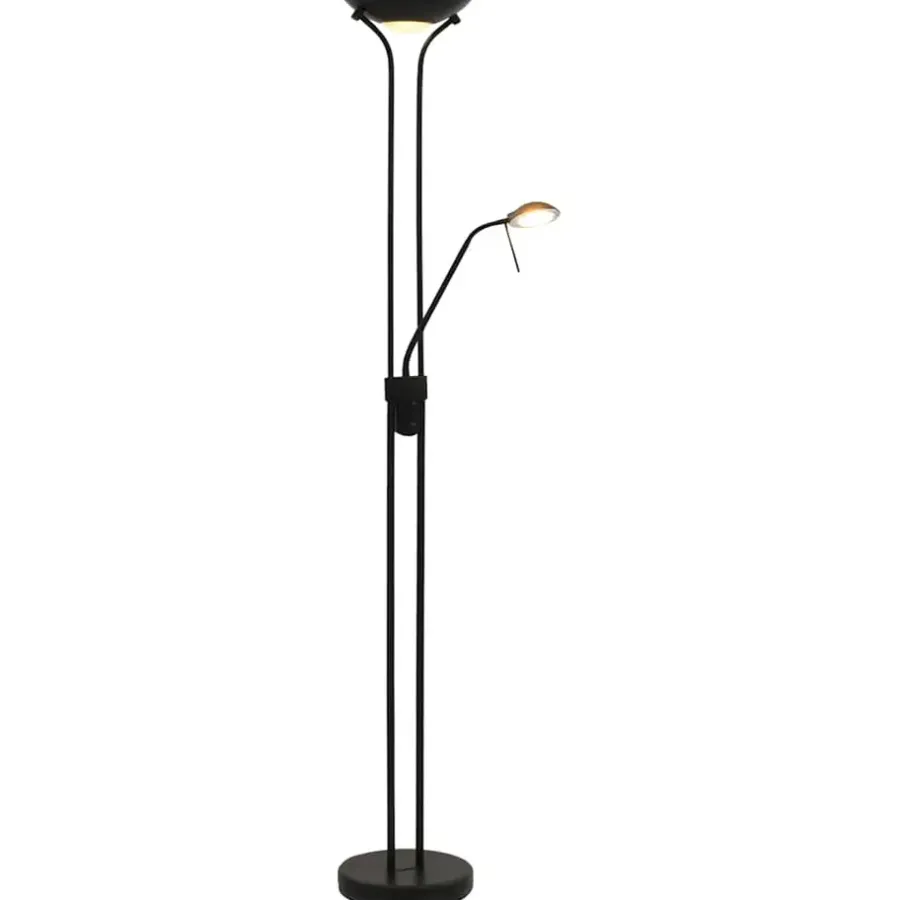 vidaXL - Vloerlamp - Zwart - Staal