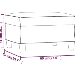 vidaXL - Voetenbank - Zwart - Stof - 60 x 50 x 41 cm