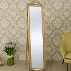 Spiegels-vidaXL - Vrijstaande Spiegel - Goud - Hout - 160 x 40 cm