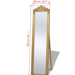 Spiegels-vidaXL - Vrijstaande Spiegel - Goud - Hout - 160 x 40 cm
