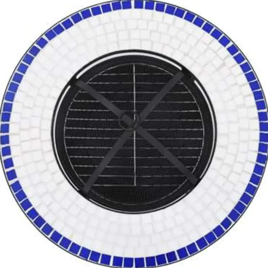 vidaXL - Vuurtafel - Blauw - Keramiek