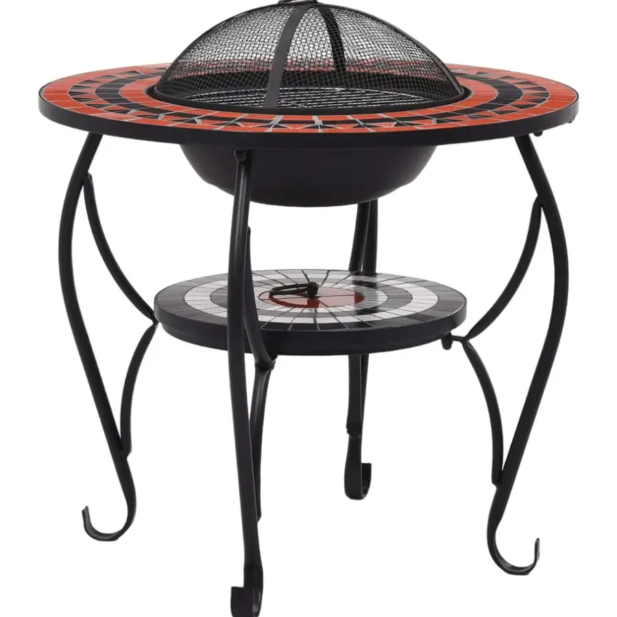 vidaXL - Vuurtafel - Bruin - Keramiek