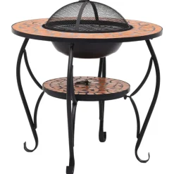 vidaXL - Vuurtafel - Bruin - Keramiek
