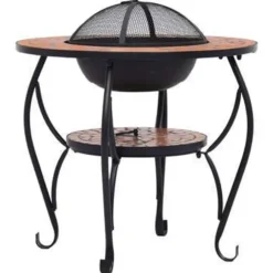 vidaXL - Vuurtafel - Bruin - Keramiek