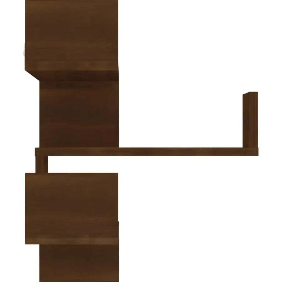 vidaXL - Wandhoekschap - Bruin - Bewerkt hout