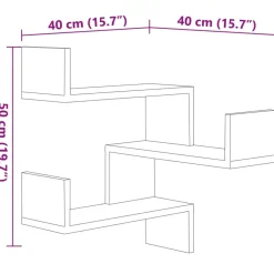 Wandplanken-vidaXL - Wandhoekschap - Bruin - Bewerkt hout - 2 stuks