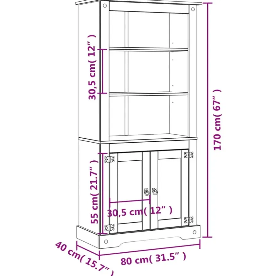 Buffetkasten-vidaXL - Wandkast - Bruin - Grenenhout