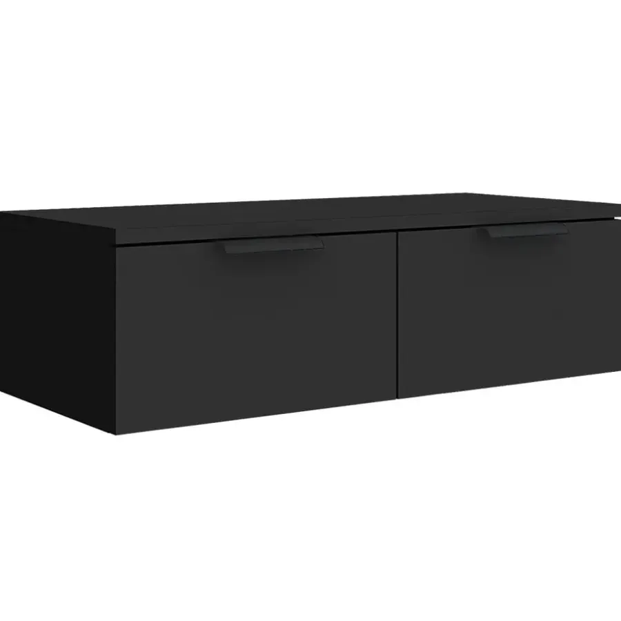 vidaXL - Wandkast - Zwart - Bewerkt hout