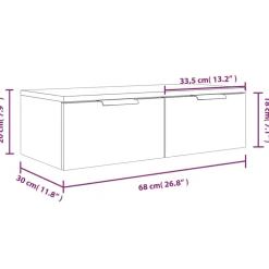 vidaXL - Wandkast - Zwart - Bewerkt hout