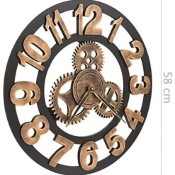 vidaXL - Wandklok - Goud - Metaal - 58 cm