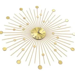 vidaXL - Wandklok - Goud - Metaal - 70 cm