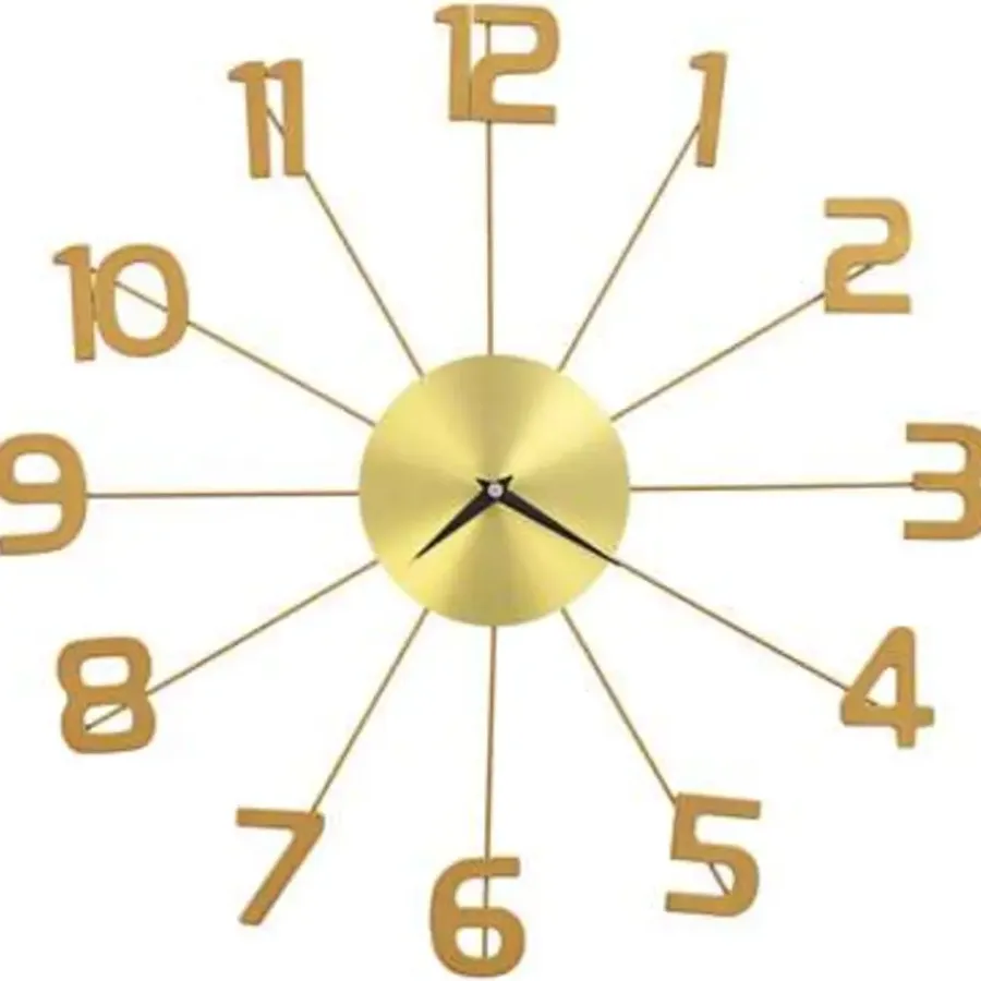 vidaXL - Wandklok - Goud - Metaal - 50 cm