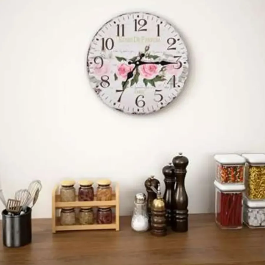 Klokken-vidaXL - Wandklok - Multikleur - MDF - 30 cm