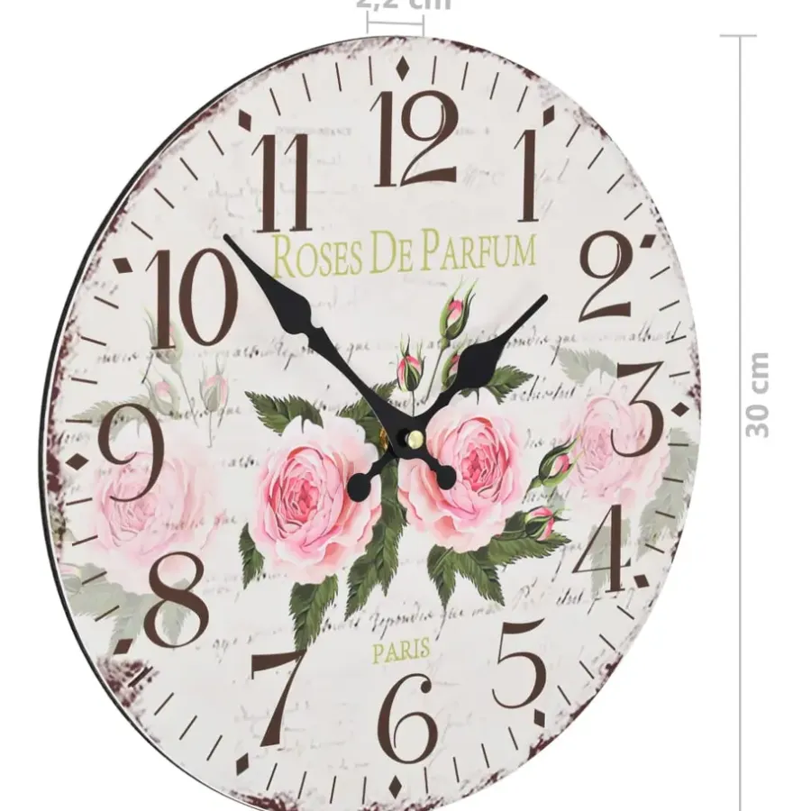 Klokken-vidaXL - Wandklok - Multikleur - MDF - 30 cm
