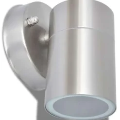 Buitenverlichting|Wandlampen-vidaXL - Wandlamp - Zilver - Roestvrij staal - 2 stuks