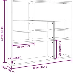 Wandrekken-vidaXL - Wandmeubel - Grijs - Bewerkt hout
