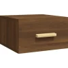vidaXL - Wandnachtkastje - Bruin - Bewerkt hout