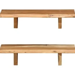 Wandplanken-vidaXL - Wandplank - Bruin - Hout - 60 x 20 x 18 cm - 2 stuks