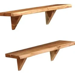 Wandplanken-vidaXL - Wandplank - Bruin - Hout - 60 x 20 x 18 cm - 2 stuks