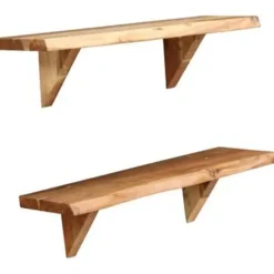 Wandplanken-vidaXL - Wandplank - Bruin - Hout - 60 x 20 x 18 cm - 2 stuks