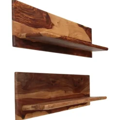 Wandplanken-vidaXL - Wandplank - Bruin - Hout - 118 x 26 x 20 cm - 2 stuks