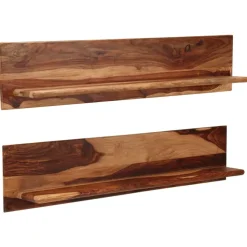 Wandplanken-vidaXL - Wandplank - Bruin - Hout - 118 x 26 x 20 cm - 2 stuks