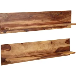 Wandplanken-vidaXL - Wandplank - Bruin - Hout - 118 x 26 x 20 cm - 2 stuks