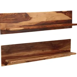 Wandplanken-vidaXL - Wandplank - Bruin - Hout - 118 x 26 x 20 cm - 2 stuks